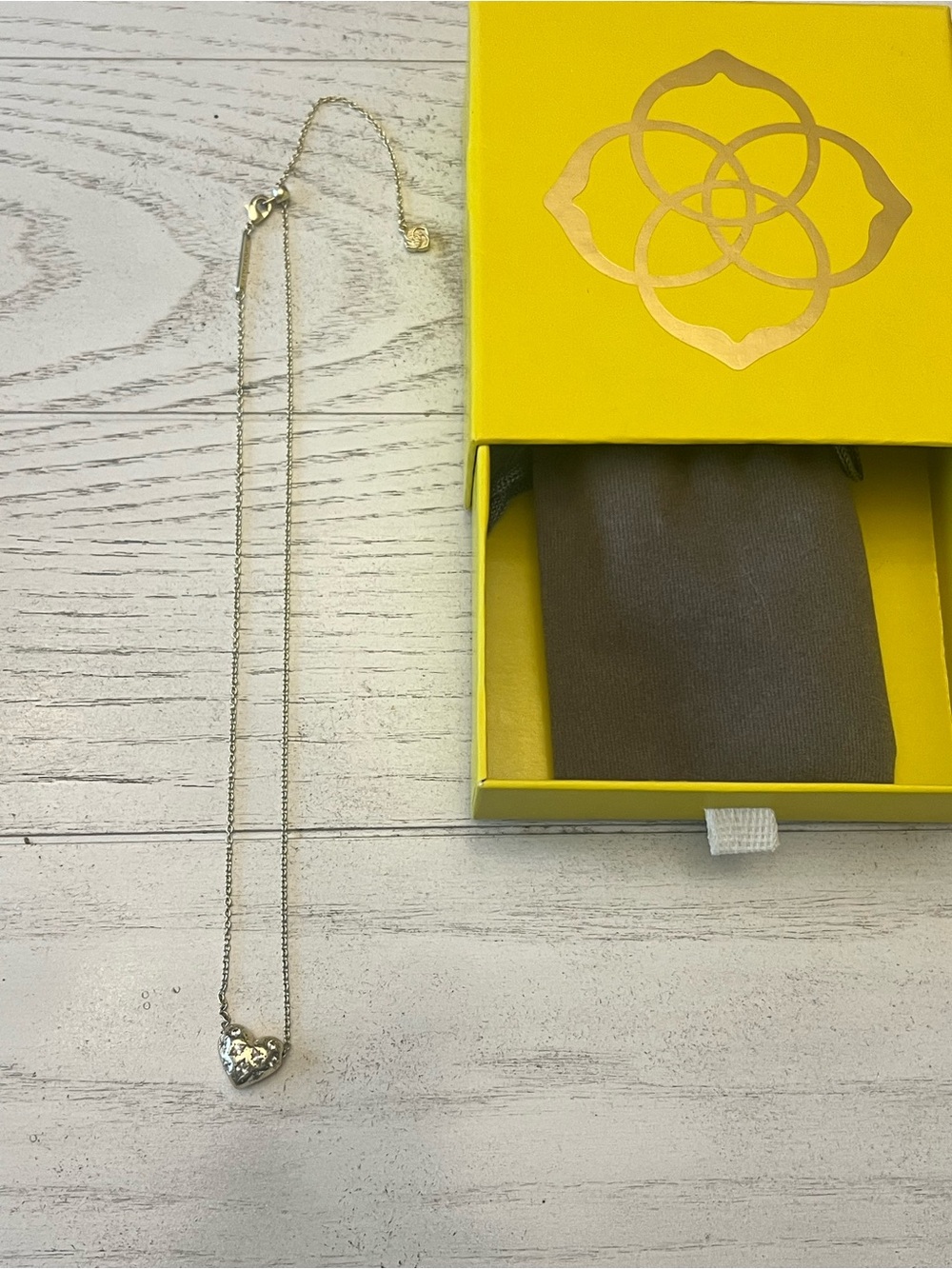 Kendra Scott Gold Plated Heart Charm Pendant Cable Chain Necklace- NWOT!